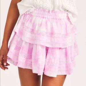 Loveshackfancy ruffle hand-died mini skirt